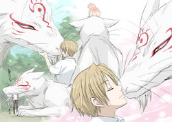 canid canine canis duo feral fox fur head_nom kissing larger_male madara_(natsume_yuujinchou) male male/male mammal natsume&#039;s_book_of_friends nom size_difference smaller_male takashi_natsume unknown_artist white_body white_fur wolf