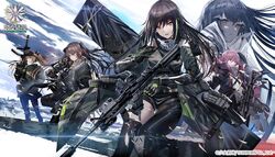  404_(girls&#039;_frontline) 5girls anti-rain_(girls&#039;_frontline) ar-15 armband assault_rifle bandana brown_hair company_name dual_wielding epiphyllum girls&#039;_frontline gun h&amp;k_ump highres holding holding_gun holding_weapon isomer_(girls&#039;_frontline) isomer_hivemind_(girls&#039;_frontline) m4_carbine m4a1_(girls&#039;_frontline) m4a1_(mod3)_(girls&#039;_frontline) mask military mouth_mask multiple_girls nyto_(girls&#039;_frontline) official_art one_eye_closed paradeus particle_cannon_case pink_hair rifle scar scar_across_eye scar_on_face scope skull_mask st_ar-15_(girls&#039;_frontline) st_ar-15_(mod3)_(girls&#039;_frontline) submachine_gun swav twintails ump45_(girls&#039;_frontline) ump45_(mod3)_(girls&#039;_frontline) ump9_(girls&#039;_frontline) ump9_(mod3)_(girls&#039;_frontline) weapon weapon_case yellow_armband 