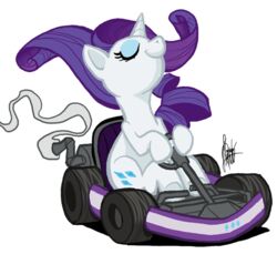 alpha_channel blue_eyeshadow cutie_mark equid equine eyeshadow female feral friendship_is_magic hair hasbro horn kart long_hair makeup mammal my_little_pony mythological_creature mythological_equine mythology purple_hair rarity_(mlp) short_hair simple_background solo theartrix transparent_background unicorn vehicle