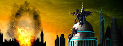 30_st_mary_axe anthro city cityscape digital_media_(artwork) duo explosion fishyboner gargoyle guy_fawkes_mask high_place hyena london macro male mammal mask ranged_weapon rocket rocket_launcher spotted_hyena terrorism united_kingdom v_for_vendetta weapon zuki_akula