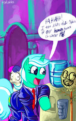 2011 :| adventure_time ass awesome_face bonbon_(mlp) cartoon_network clothed clothing crossover delusion delusional dialogue duo earth_pony english_text equid equine fantasy female feral friendship_is_magic hair hasbro hi_res horn horse humor insane lyra_heartstrings_(mlp) mammal meme multicolored_hair my_little_pony mythological_creature mythological_equine mythology office open_mouth phil_face phil_rynda pony quadruped reverse_furry skimpy speech_bubble stick suit tail teeth text tofutiles tongue two_tone_hair unicorn walk-in water_cooler what wood