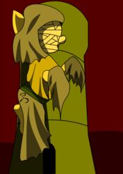 alternate_species ambiguous_gender clothing cthulhu_mythos cutie_mark deity digital_media_(artwork) earth_pony eldritch_abomination equid equine female great_old_one_(h.p._lovecraft) h.p._lovecraft hasbro hastur_the_king_in_yellow_(h.p._lovecraft) horse lauph mammal monster my_little_pony ponification pony red_background robe simple_background solo the_yellow_sign_(h.p._lovecraft) warm_colors wraps yellow_body