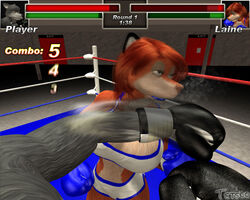 3d_(artwork) 5:4 anthro boxing bra clothing combo combo_meter detailed_background digital_media_(artwork) duo female first_person_view game_background gameplay_mechanics gloves gui handwear health_bar male nintendo node parody player punch-out!! sport tetsuo underwear