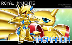 2011 armor bandai_namco blue_eyes bokeh chibi digimon digimon_(species) dragon headgear helmet horn knight magnamon male mythological_creature mythological_scalie mythology rapidmon red_eyes scalie silvertree solo sparkles tail warrior y2k_(graphic_design)