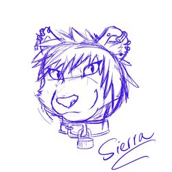 1:1 ambiguous_gender anthro blue_and_white felid headshot_portrait hi_res leopard mammal monochrome pantherine piercing portrait shynjy sierra_starpaw sketch solo spots