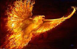 ambiguous_gender avian european_mythology feral fire flaming_feathers flaming_tail flaming_wings flying greek_mythology mythological_avian mythological_bird mythological_creature mythological_firebird mythology phoenix signature solo tail tom_wood warm_colors wings