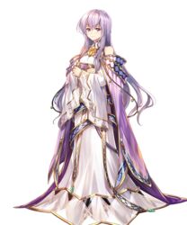  bare_shoulders book breasts cape chachie circlet closed_mouth dress female fire_emblem fire_emblem:_genealogy_of_the_holy_war fire_emblem_heroes full_body hair_ornament highres holding holding_book hugging_book hugging_object jewelry julia_(crusader_of_light)_(fire_emblem) julia_(fire_emblem) long_dress long_hair long_sleeves looking_at_viewer medium_breasts non-web_source official_art purple_cape purple_eyes purple_hair sandals see-through smile solo standing toes transparent_background turtleneck wide_sleeves 