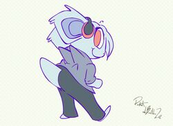 2d_animation animated anthro anthrofied aquabunny ass bottomwear clothed clothing dancing electronics female generation_1_pokemon headphones nidorina nini_(abgallery) nintendo open_mouth pants pokemon pokemon_(species) pokemorph rear_view red_eyes shaking_butt shirt short_playtime smile solo teeth topwear