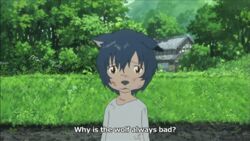 2d_animation ame_(wolf_children) animated anthro bodily_fluids canid canine canis crying low_res male mammal sad screencap short_playtime solo studio_chizu tears unknown_artist wolf wolf_children