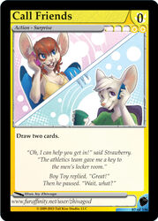 2013 anthro asexual_symbol bar_phone boy_toy buckteeth card card_template cellphone chair clothing container copyright_symbol cup dialogue duo electronics english_text female furniture furoticon green_clothing green_topwear happy holding_object holding_phone male mammal number open_mouth pattern_background phone purple_eyes rodent shirt simple_background sitting strawberry_(tcg) symbol tank_top teeth text topwear trading_card trading_card_game trading_card_template url yellow_clothing yellow_topwear zhivago_(artist)