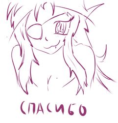 2ch.so 2ch_(dvach) alternate_species anon anonymous anthro canid canine eye_patch eyeless eyewear female fox hi_res human humanized mammal monochrome risovach russian russian_text simple_background solo text translated white_background