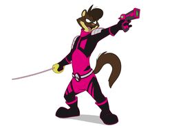 anthro brown_body brown_fur brown_nose clothing frankieancelotti fur green_eyes gun holding_object holding_weapon least_weasel male mammal melee_weapon mustelid musteline ranged_weapon solo spandex sword tight_clothing true_musteline weapon weasel