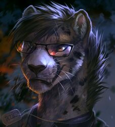  2020 anthro black_lips black_nose brown_eyes cheetah clothed clothing digital_media_(artwork) felid feline headshot_portrait hi_res lips male mammal orange_eyes portrait red_eyes solo tatiilange whiskers 