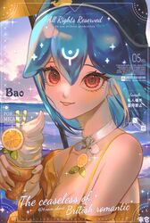  absurdres bao_(vtuber) bao_(vtuber)_(5th_costume) blonde_hair blue_hair breasts camisole character_name choker cleavage cloud collarbone english_commentary english_text female floating_hair food food-themed_necklace fruit highres holding holding_food holding_ice_cream ice_cream indie_virtual_youtuber latin_text lemon lemon_necklace lemon_slice lorem_ipsum mong_tuong_(tao) multicolored_hair ocean off_shoulder portrait sample_watermark short_hair sky small_breasts soft_serve solo streaked_hair sweater tongue tongue_out virtual_youtuber water watermark white_choker yellow_camisole yellow_sweater 