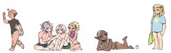  2boys 4girls :q arm_tattoo bad_link barefoot bikini black_one-piece_swimsuit blonde_hair blue_eyes brown_hair chest_tattoo cithis closed_eyes dark-skinned_female dark_elf dark_skin dungeon_meshi earclip elf facial_mark feet_up fleki forehead_mark grey_hair hand_on_another&#039;s_arm hand_on_another&#039;s_back hand_up heart holding holding_towel indian_style knees_up kui_ryouko leg_tattoo long_hair looking_at_another looking_back lotion lotion_bottle lycion lying male_swimwear mithrun multiple_boys multiple_girls notched_ear on_stomach one-piece_swimsuit one_eye_closed otta_(dungeon_meshi) pattadol plantar_flexion pointy_ears ponytail profile purple_eyes ribs rubbing shirt short_hair side-tie_bikini_bottom sidelocks simple_background sitting smile sunscreen sweatdrop swept_bangs swim_trunks swimsuit swimsuit_under_clothes t-shirt tattoo the_pose tongue tongue_out towel walking waving yellow_bikini yellow_eyes 