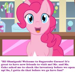 1:1 2014 blue_eyes bsting earth_pony english_text equid equine female feral friendship_is_magic fur hair hasbro horse mammal my_little_pony pink_body pink_fur pink_hair pinkie_pie_(mlp) pony smile solo text