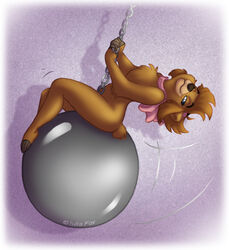 bear female iulia.fox krissy_kodiak mammal miley_cyrus ribbons solo swinging wrecking_ball wrecking_ball_(music_video)