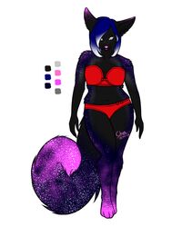 4:5 anthro canid canine chiroina chyo clothing female fennec_fox fox galaxy mammal night solo star true_fox underwear