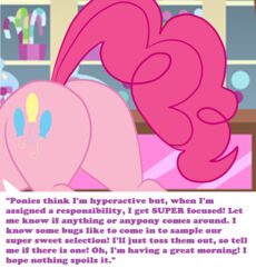 2014 ass blue_eyes bsting earth_pony english_text equid equine female feral friendship_is_magic fur hair hasbro horse imminent_pain long_hair mammal my_little_pony pink_body pink_fur pink_hair pinkie_pie_(mlp) pony solo text