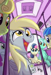 2012 apple_inc. blonde_hair blue_eyes blue_hair bonbon_(mlp) bus commercial_vehicle cutie_mark derp_eyes derpy_hooves earbuds earth_pony electronics equid equine feathered_wings feathers female feral friendship_is_magic green_hair grey_body grey_feathers group hair hasbro headphones horn horse inside_bus ipod lyra_heartstrings_(mlp) mammal multicolored_hair my_little_pony mythological_creature mythological_equine mythology oblivious pegasus pink_hair pony portable_music_player public_transportation theartrix two_tone_hair unicorn vehicle vehicle_for_hire white_hair wings yellow_eyes