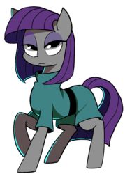 2014 alpha_channel clothing dress earth_pony equid equine eyeshadow female friendship_is_magic hair hasbro hi_res horse karzahnii looking_at_viewer makeup mammal maud_pie_(mlp) my_little_pony pony purple_hair simple_background solo standing transparent_background