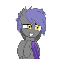 1:1 2014 alpha_channel animated bat_pony equid equine eyelashes fan_character female fur grey_body grey_fur hair hasbro horse hybrid looking_at_viewer mammal membrane_(anatomy) membranous_wings midnight_blossom my_little_pony nervous pony purple_hair short_playtime simple_background smile solo teeth thestral transparent_background vito wings yellow_eyes