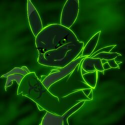 1:1 2012 acid acidrenamon alternate_color anthro bandai_namco black_and_green black_sclera canid canine digimon digimon_(species) digital_drawing_(artwork) digital_media_(artwork) eyeofcalamity fan_character female green_theme line_art low_res mammal monochrome neon renamon sketch solo