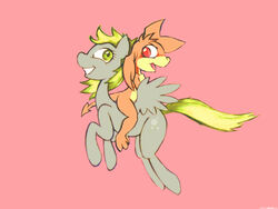 4:3 anthro blonde_hair cutie_mark darkdoomer derpy_hooves duo equid equine feathered_wings feathers female feral friendship_is_magic fur grey_body grey_feathers grey_fur hair happy hasbro hi_res mammal mokvwap my_little_pony mythological_creature mythological_equine mythology open_mouth patachu pegasus red_eyes riding simple_background straddling teeth wings yellow_eyes