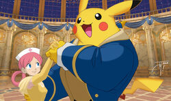 2013 :d anthro ballroom beast_(disney) beauty_and_the_beast belle_(beauty_and_the_beast) black_eyes blue_eyes breasts candle classy clothed clothing coat crossover dancing detailed_background disney dress duo elasticdragon eyelashes female fire fur generation_1_pokemon gloves grasp hair hand_holding handwear happy hat headgear headwear human human_on_anthro inside interspecies larger_male long_ears looking_away looking_up male male/female mammal night nintendo nurse nurse_joy open_mouth pikachu pokemon pokemon_(species) raised_arm red_cross rodent size_difference smaller_female smile standing star tongue topwear what yellow_body yellow_fur