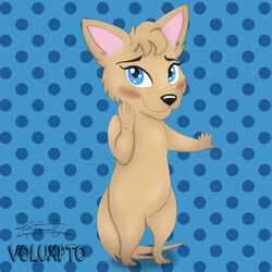  1:1 anthro canid canine canis chibi domestic_dog female hi_res mammal molly_(voluxpto) smile solo voluxpto 