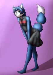  canid canine clothed clothing crossdressing dress english_text femboy fox ftm_crossgender hi_res krystal_(star_fox) male mammal nintendo rule_63 rush_(band) solo star_fox text text_on_clothing text_on_dress thony_dog 