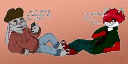  anthro charles_the_stray_kitty dialogue duo english_text entwined_toes feet felid feline foot_fetish foot_focus foot_play footsie hi_res lagomorph leporid male male/male mammal rabbit radbunno text toes 