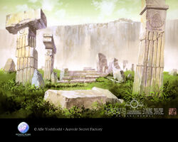  abe_yoshitoshi english_text exif_thumbnail_surprise haibane_renmei nature no_humans outdoors photoshop_(medium) ruins scenery 