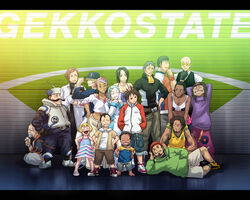  6+boys 6+girls artist_request eureka_(eureka_seven) eureka_seven eureka_seven_(series) everyone gidget gonzy hap hilda_(eureka_seven) holland_novak jobs ken-goh linck long_sleeves maeter matthieu maurice mischa moondoggie multiple_boys multiple_girls renton_thurston stoner talho_yuuki woz 