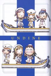  6+girls aika_granzchesta akira_ferrari alice_carroll alicia_florence amano_kozue aria_(manga) aria_company_uniform athena_glory blouse chibi chibi_only clothing_cutout dress exif_thumbnail_surprise gondola himeya_company_uniform long_dress mizunashi_akari multiple_girls orange_planet_uniform photoshop_(medium) sailor_collar scan shirt short_sleeves side_slit uniform water white_dress white_shirt 