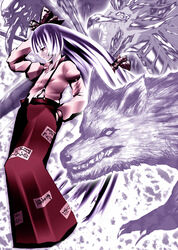  bad_id bad_pixiv_id female fujiwara_no_mokou hadakamieru long_hair profile solo touhou very_long_hair wolf 