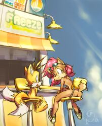  animal_ears archie_comics ass barefoot beach breasts edtropolis feet furry nude outdoors outside paws sally_acorn shoes smile sonic_(series) sonic_the_hedgehog sunglasses tail tails zenra 