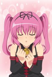  blush closed_eyes closed_eyes highres kissing nana_asta_deviluke pink_hair to_love-ru toloveru twintails 