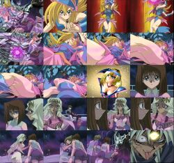  blonde_hair blonde_hair bmg brown_hair cap dark_magician_girl duel_monster highres isis_ishtar mazaki_anzu screencap yu-gi-oh! yuu-gi-ou yuu-gi-ou_duel_monsters 