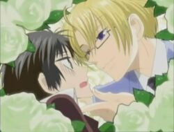  2boys america_(hetalia) axis_powers_hetalia eye_contact fujioka_haruhi japan_(hetalia) ouran_high_school_host_club parody suou_tamaki tagme 