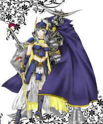  1boy armor boots breasts cape cleavage couple digifork dissidia_final_fantasy female female final_fantasy final_fantasy_i garland_(ff1) gloves grey_hair helmet high_heels long_hair male midriff navel rule_63 shoes sword warrior_of_light weapon 