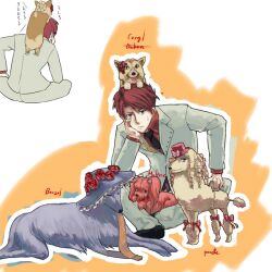  annoyed beatrice canine gaap hat necktie red_hair red_hair umineko_no_naku_koro_ni ushiromiya_ange ushiromiya_battler virgilia 