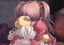  dark female ito_noizi komorebi_ni_yureru_tamashii_no_koe kouenji_ayana lowres scared solo stuffed_animal stuffed_toy teddy_bear 