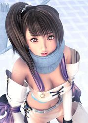  3d breasts female flear incise_soul m-rs scarf side_ponytail solo 