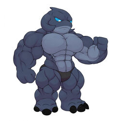  2022 3_fingers 3_toes abs alien alien_humanoid biceps big_muscles blue_eyes clothed clothing disney featureless_chest feet fingers frown gantu grey_body grey_skin hi_res humanoid jockstrap jockstrap_only kheel lilo_and_stitch male muscular muscular_male pecs pupils simple_background solo toes topless triceps underwear underwear_only white_background white_pupils 