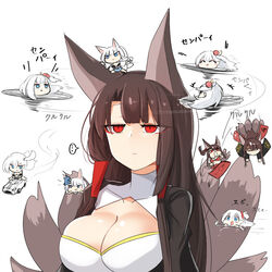  ... 6+girls akagi_(azur_lane) akagi_(paradise_amaryllis)_(azur_lane) akagi_(plum_and_snow)_(azur_lane) akaoni_(zumt3548) animal_ears annoyed azur_lane bikini black_dress blue_eyes blunt_bangs blush_stickers breasts brown_hair car chibi cleavage cleavage_cutout closed_eyes closed_mouth clothing_cutout collarbone commentary doyagao dress eyelashes eyeliner fox_ears fox_tail frown half-closed_eyes japanese_clothes jitome kaga_(azur_lane) kaga_(battleship)_(azur_lane) kimono kitsune kyuubi large_breasts light_frown long_hair makeup mask mask_on_head motion_lines motor_vehicle multiple_girls multiple_persona multiple_tails official_alternate_costume raised_eyebrows red_bikini red_eyes shoukaku_(azur_lane) shoukaku_(sororal_wings)_(azur_lane) simple_background smile smug spinning spoken_ellipsis swimsuit tail upper_body v-shaped_eyebrows whirlwind white_background white_hair 