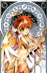  adapted_costume angel angel_wings aquarius_(symbol) armor art_nouveau bikini_armor bow_(weapon) breasts capricorn_(symbol) cleavage female future_studio_(artist) genderswap_(mtf) gold_armor gold_saint green_eyes halo helm helmet leo_(symbol) libra_(symbol) medium_breasts midriff mu_fengchun orange_hair pisces_(symbol) rule_63 sagittarius_(symbol) sagittarius_(zodiac) sagittarius_aioros saint_seiya scorpio_(symbol) short_hair solo traditional_halo virgo_(symbol) weapon wings zodiac zodiac_wheel 