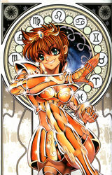  aqua_eyes aries_(symbol) armor bandaid bikini_armor breasts cancer_(symbol) clenched_hand female fighting_stance future_studio_(artist) gemini_(symbol) genderswap_(mtf) gold_armor gold_saint grin leg_lift leo_(symbol) leo_(zodiac) leo_aiolia libra_(symbol) looking_at_viewer medium_breasts midriff mu_fengchun orange_hair panties pantyshot pisces_(symbol) red_panties rule_63 saint_seiya scorpio_(symbol) shiny short_hair skirt smile solo sun_symbol taurus_(symbol) thighhighs underwear virgo_(symbol) watermark zodiac zodiac_wheel 