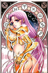  aquarius_(symbol) aries_(symbol) aries_(zodiac) aries_muu armor ass bikini_armor breasts cancer_(symbol) capricorn_(symbol) earrings facial_mark female forehead_mark future_studio_(artist) gemini_(symbol) genderswap_(mtf) gold_armor gold_saint jewelry lipstick long_hair looking_back makeup medium_breasts midriff mu_fengchun one_eye_closed panties pisces_(symbol) pointing ponytail purple_eyes purple_hair rule_63 sagittarius_(symbol) saint_seiya scorpio_(symbol) shiny solo taurus_(symbol) thong underwear very_long_hair watermark zodiac zodiac_wheel 