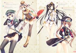  cleavage digital_version pantsu sword tatekawa_mako thighhighs uniform 